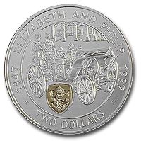 Her Majesty the Queen's Golden Wedding Anniversary (Silver with 18K Gold in-lay)